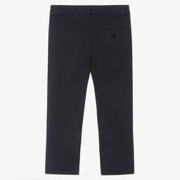 Patachou-Boys Navy Blue Cotton Twill Trousers | Childrensalon Outlet