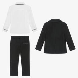 Patachou-Boys Navy Blue Pin Stripe Suit Set | Childrensalon Outlet