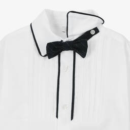 Patachou-Boys Navy Blue Pin Stripe Suit Set | Childrensalon Outlet