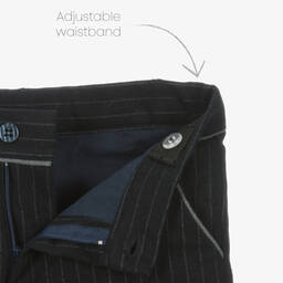 Patachou-Boys Navy Blue Pin Stripe Suit Set | Childrensalon Outlet