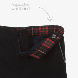 Patachou-Boys Navy Blue & Red Tartan Suit | Childrensalon Outlet