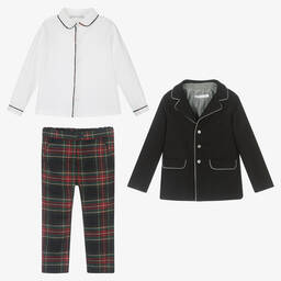 Patachou-Синий костюм в клетку | Childrensalon Outlet