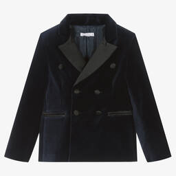 Patachou-Синий бархатный блейзер | Childrensalon Outlet