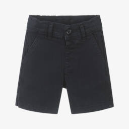 Patachou-Boys Navy Twill Belted Shorts | Childrensalon Outlet