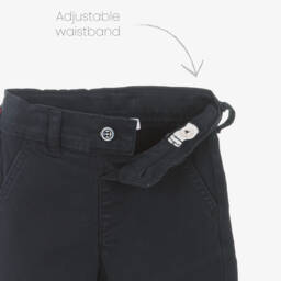 Patachou-Boys Navy Twill Belted Shorts | Childrensalon Outlet
