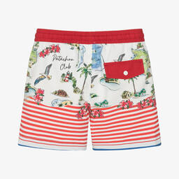 Patachou-Плавки-шорты в красную полоску для мальчиков (UV50) | Childrensalon Outlet