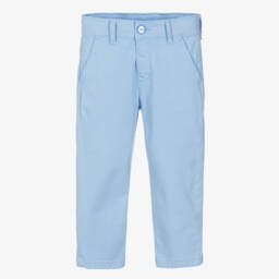 Patachou-Boys Sky Twill Trousers with Belt | Childrensalon Outlet