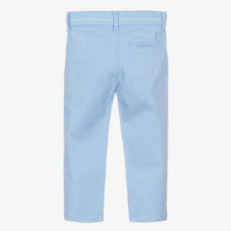 Patachou-Boys Sky Twill Trousers with Belt | Childrensalon Outlet