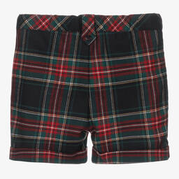 باتاشو-شورت فلانيل تارتان لون كحلي وأحمر للأولاد | Childrensalon Outlet