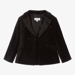 Patachou-Boys Velvet Tuxedo Jacket in Black | Childrensalon Outlet