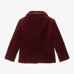 Patachou-Boys Velvet Tuxedo Jacket in Red | Childrensalon Outlet
