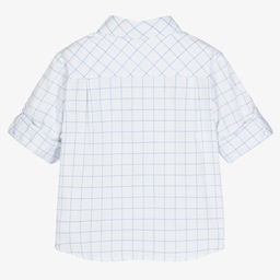 Patachou-Бело-голубая рубашка в клетку для мальчиков | Childrensalon Outlet