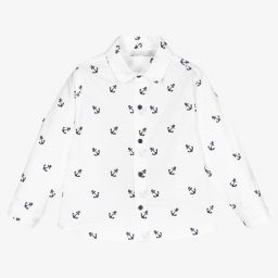 Patachou-قميص قطن بوبلين لون أبيض للأولاد | Childrensalon Outlet