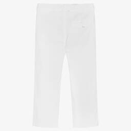 Patachou-Boys White Cotton Twill Trousers | Childrensalon Outlet