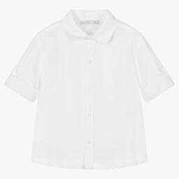 Patachou-Boys White Linen & Cotton Shirt | Childrensalon Outlet