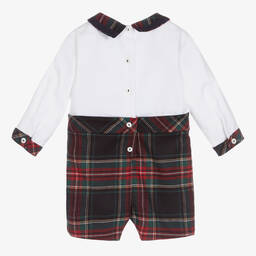 Patachou-Boys White & Tartan Shortie | Childrensalon Outlet