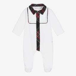 Patachou-Белый велюровый комбинезон для мальчиков | Childrensalon Outlet