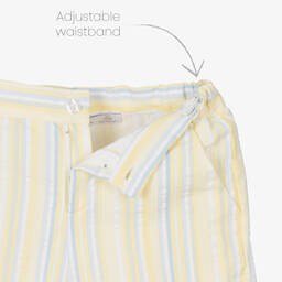 Patachou-Boys White & Yellow Stripe Shorts Set | Childrensalon Outlet