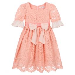 Patachou-Coral Orange Lace Dress | Childrensalon Outlet