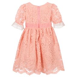 Patachou-Coral Orange Lace Dress | Childrensalon Outlet
