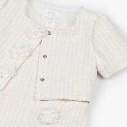 Patachou-Elegant Ivory Tweed Ensemble for Girls | Childrensalon Outlet