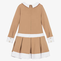 Patachou-Girls Beige Cotton Jersey Dress | Childrensalon Outlet