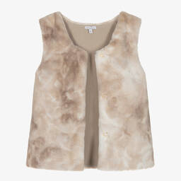 Patachou-Бежевый жилет из искусственного меха | Childrensalon Outlet