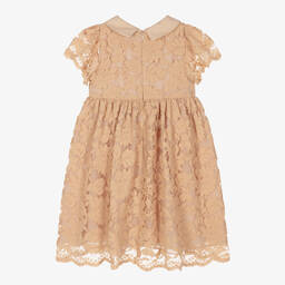 Patachou-Girls Beige Lace & Chiffon Dress | Childrensalon Outlet