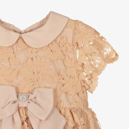 Patachou-Girls Beige Lace & Chiffon Dress | Childrensalon Outlet
