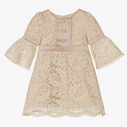 Patachou-Girls Beige Lace Dress | Childrensalon Outlet