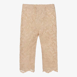 Patachou-Girls Beige Lace Trousers | Childrensalon Outlet