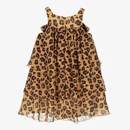 Patachou-Girls Beige Leopard Print Dress | Childrensalon Outlet