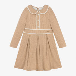 Patachou-فستان مضلع محبوك لون بيج | Childrensalon Outlet
