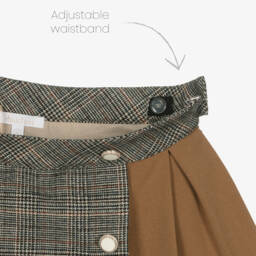 Patachou-Girls Beige Tartan Pleated Skirt | Childrensalon Outlet