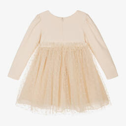 Patachou-Girls Beige Tulle Party Dress | Childrensalon Outlet