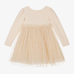 Patachou-Girls Beige Tulle Party Dress | Childrensalon Outlet