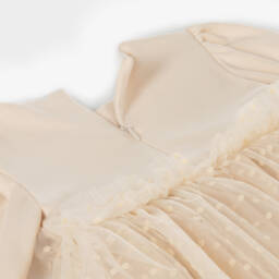 Patachou-Girls Beige Tulle Party Dress | Childrensalon Outlet