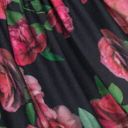 Patachou-فستان شيفون لون أسود بطبعة ورود | Childrensalon Outlet