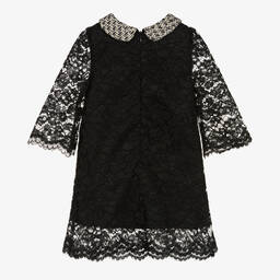 Patachou-Girls Black Lace & Tweed Dress | Childrensalon Outlet