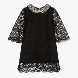 Patachou-Girls Black Lace & Tweed Dress | Childrensalon Outlet