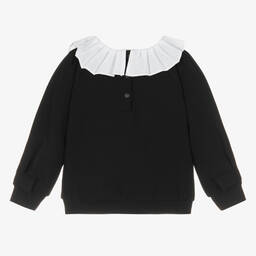 Patachou-Черный свитшот с рюшами на воротнике | Childrensalon Outlet