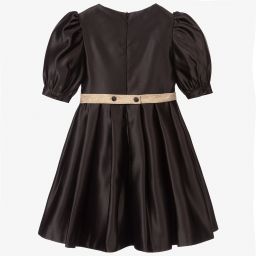 Patachou-فستان ساتان لون أسود و ذهبي | Childrensalon Outlet