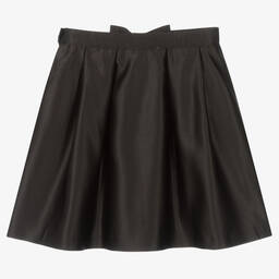 Patachou-Girls Black Satin Skirt | Childrensalon Outlet