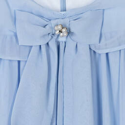 Patachou-Girls Blue Bow Chiffon Dress | Childrensalon Outlet