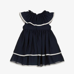 Patachou-Girls Blue Chiffon Dress | Childrensalon Outlet