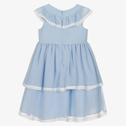 Patachou-Girls Blue Chiffon Dress | Childrensalon Outlet