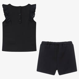 Patachou-Синий топ и шорты из хлопкового джерси | Childrensalon Outlet