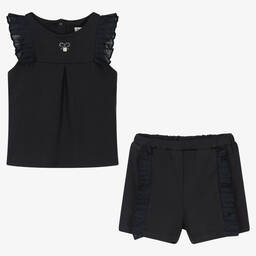 Patachou-Синий топ и шорты из хлопкового джерси | Childrensalon Outlet