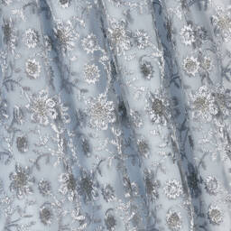 Patachou-Girls Blue Embroidered Tulle Dress | Childrensalon Outlet