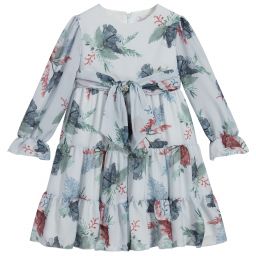 Patachou-Girls Blue Floral Dress | Childrensalon Outlet